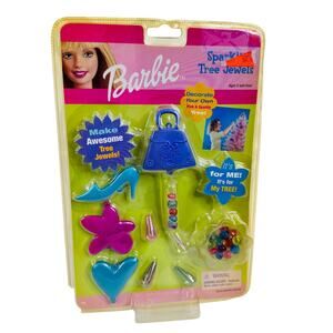 5 for $25| 2001 Barbie Sparkling Tree‎ Jewels Ornaments Heels Purse Pink